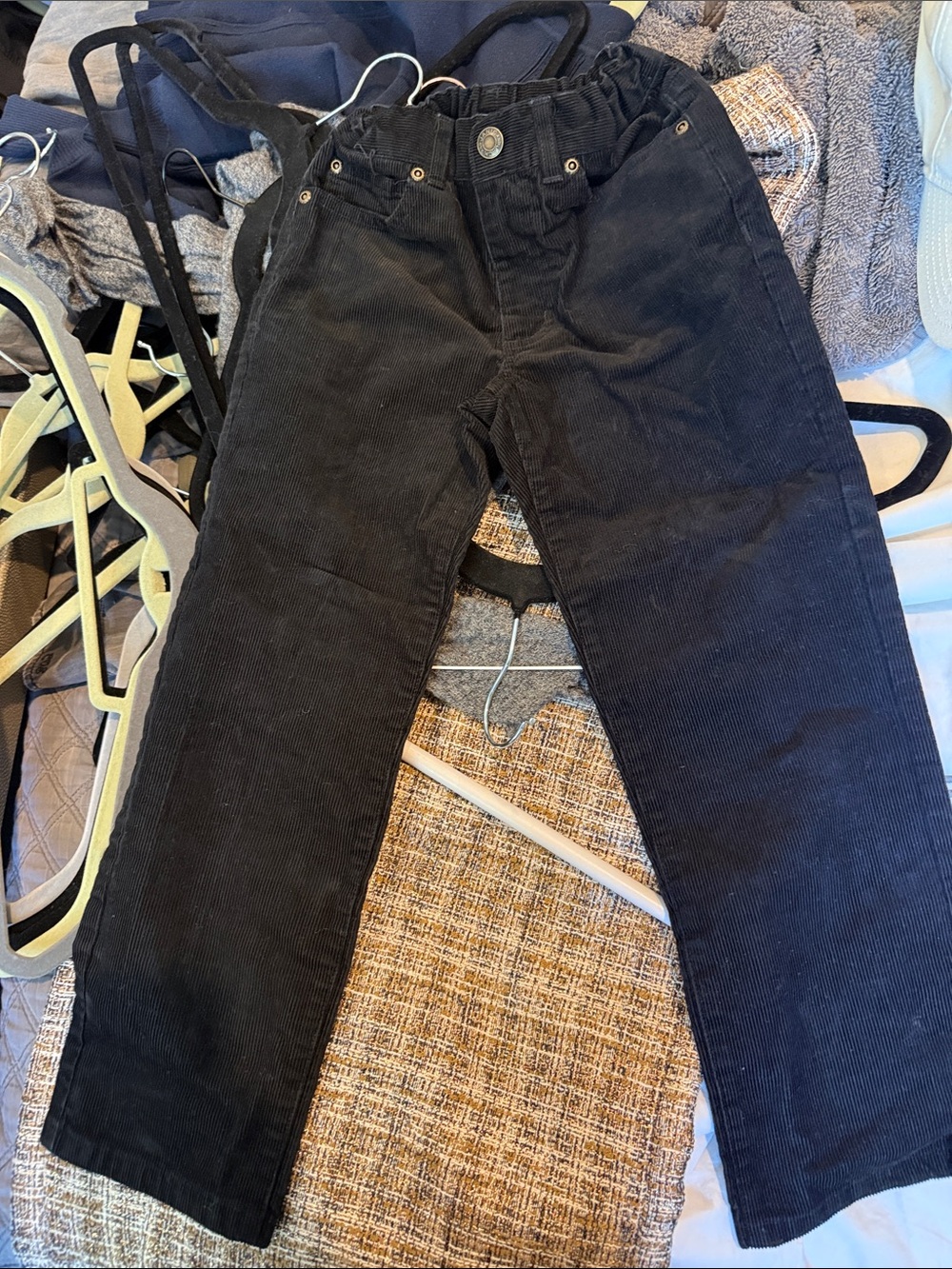 Janie and Jack Black Corduroy Straight Pants